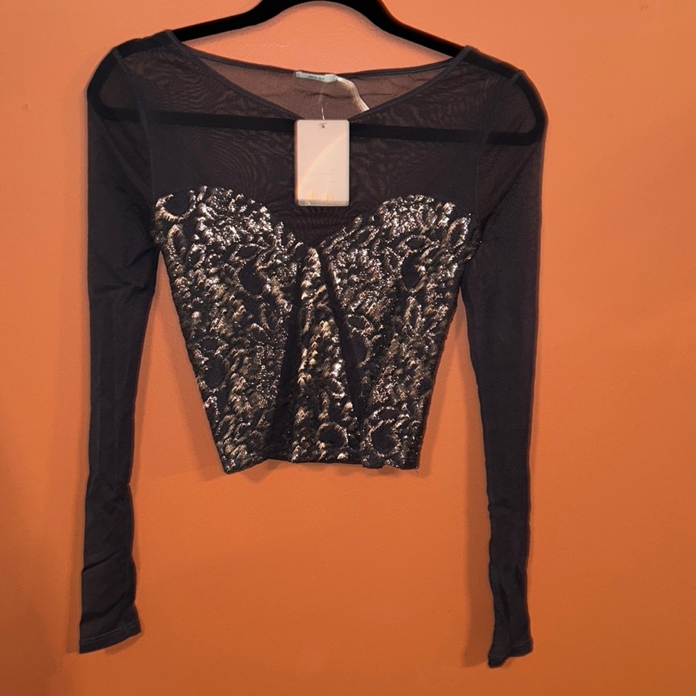 Mesh and Glitter Top
